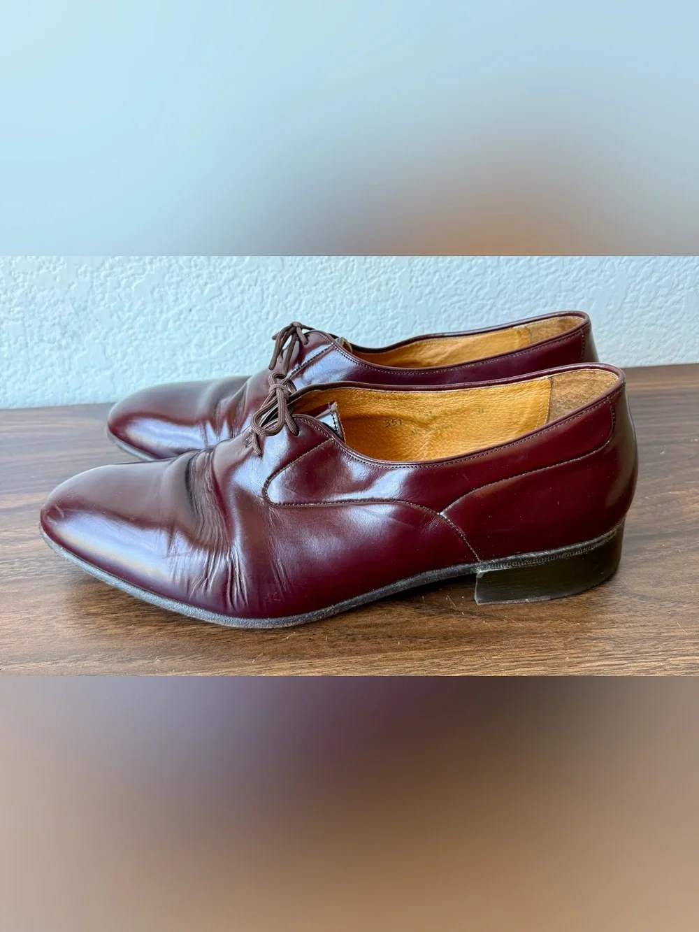 Stetson Burgundy Leather Derby Shoes